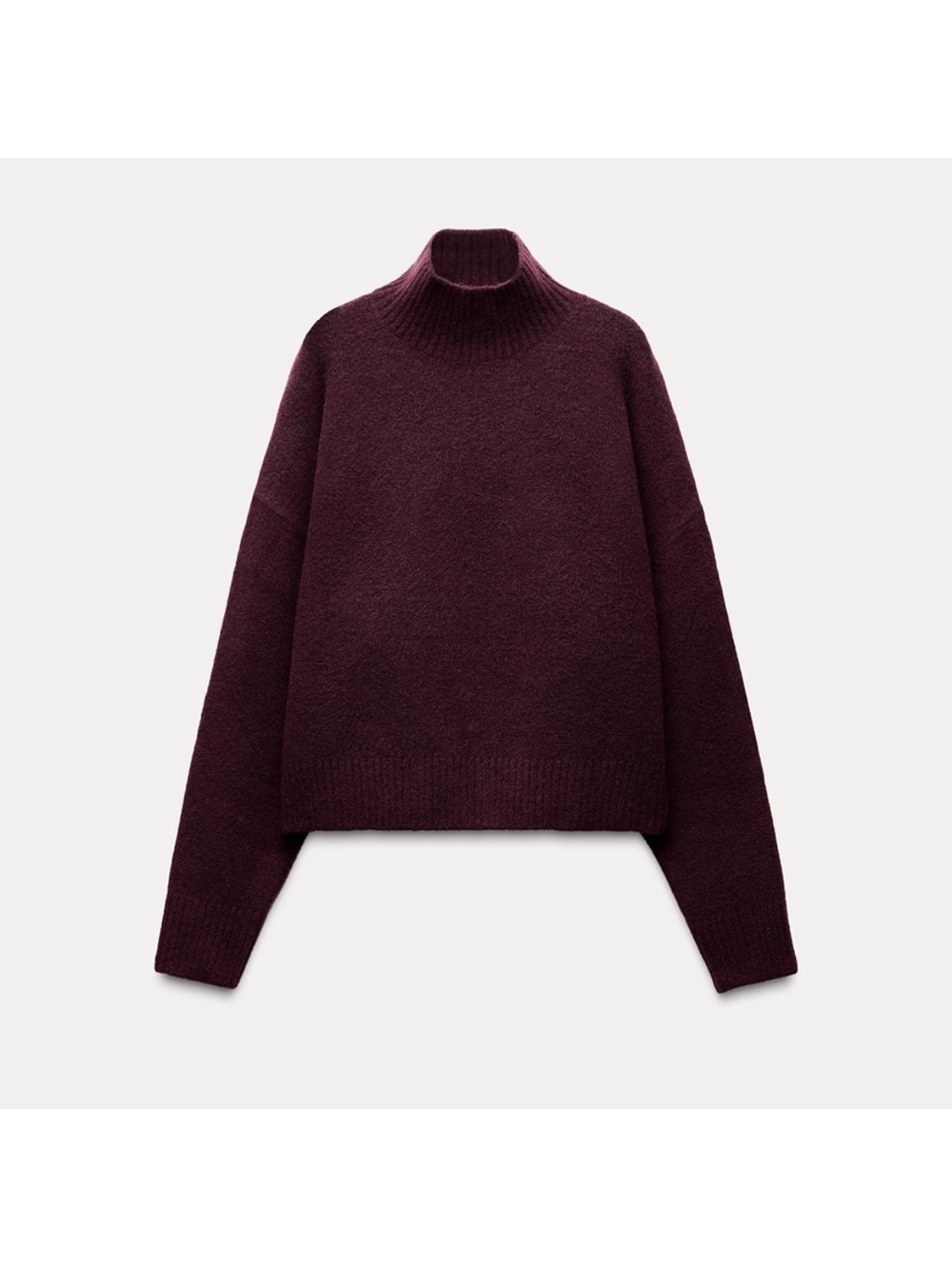 Zara Burgundy Mock Neck Sweater